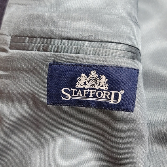 Stafford Sports Coat Mens 46L Jacket Blue Gold Buttons - Picture 9 of 15